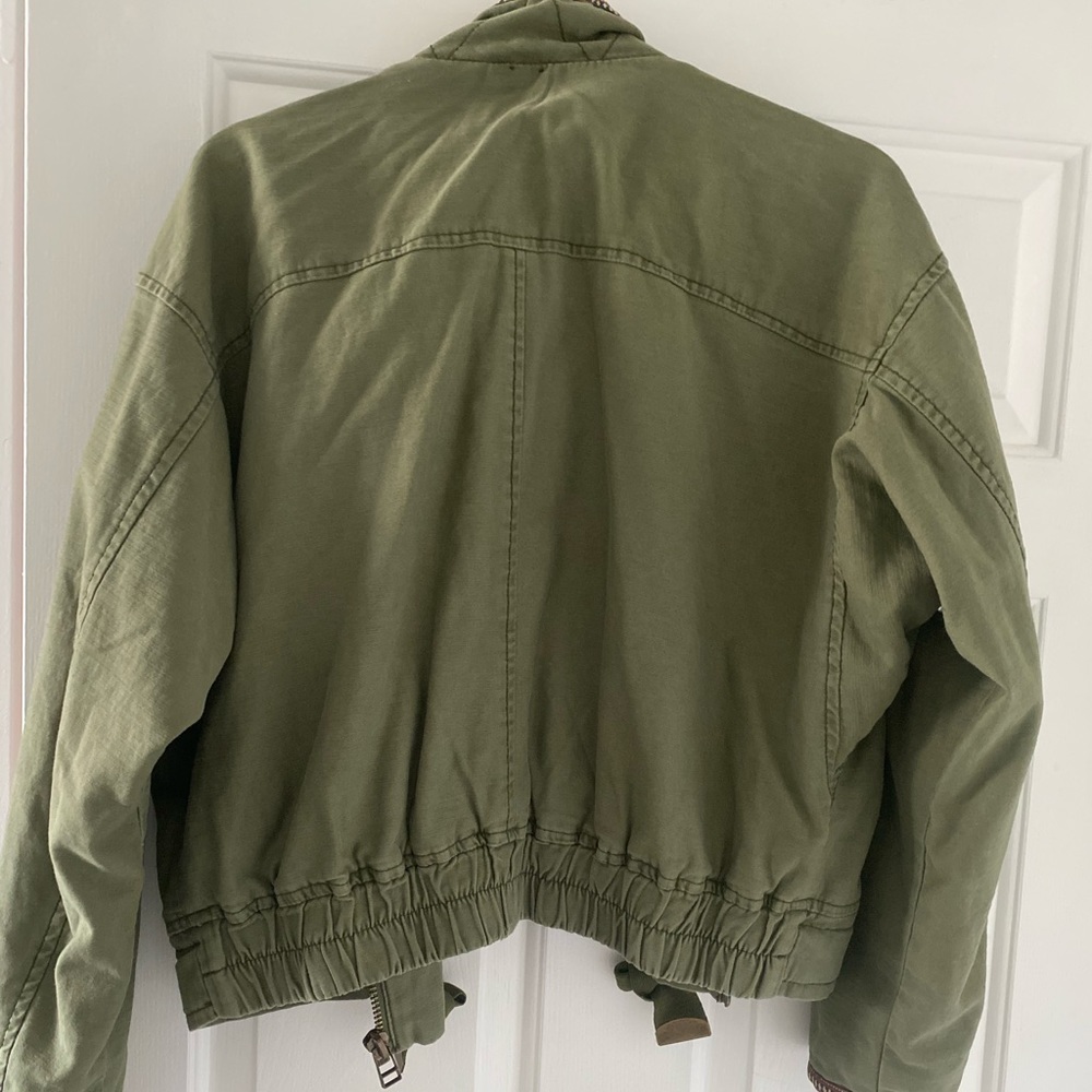 Free People Flight Line Olive Bomber Jacket - Picture 3 of 7